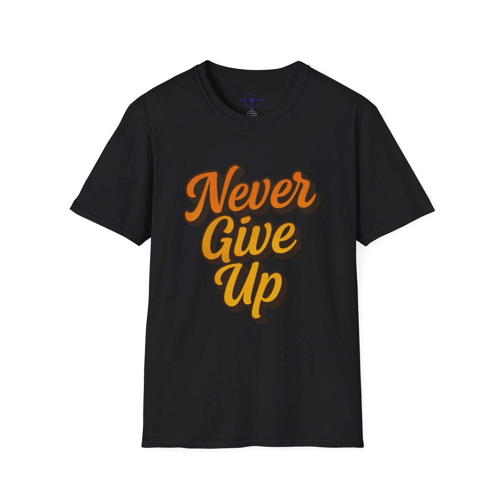 Inspirational Unisex Softstyle T-Shirt | Never Give Up Tee, Motivational Shirt, Gift for Him/Her, Casual Wear, Positive Vibes