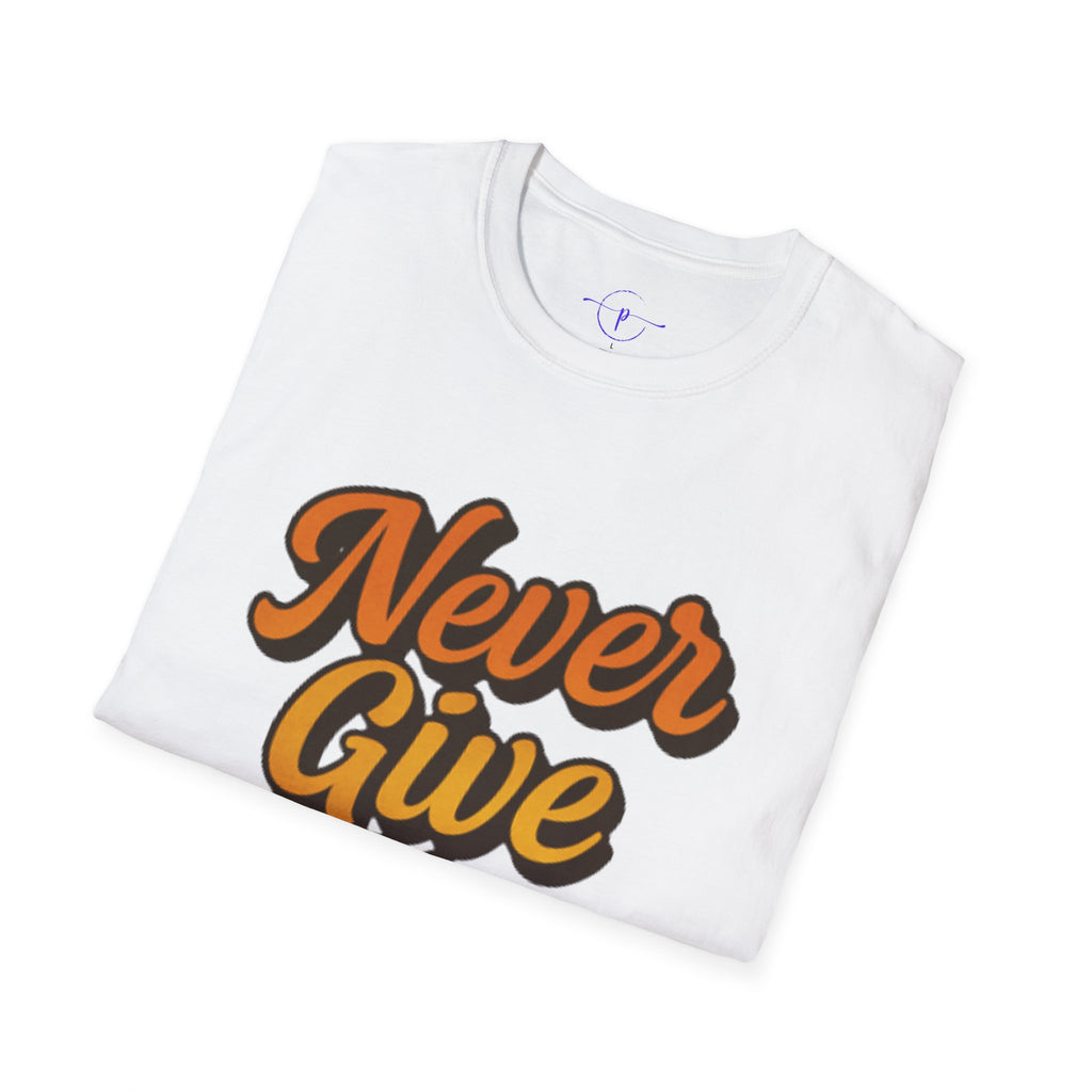 Inspirational Unisex Softstyle T-Shirt | Never Give Up Tee, Motivational Shirt, Gift for Him/Her, Casual Wear, Positive Vibes