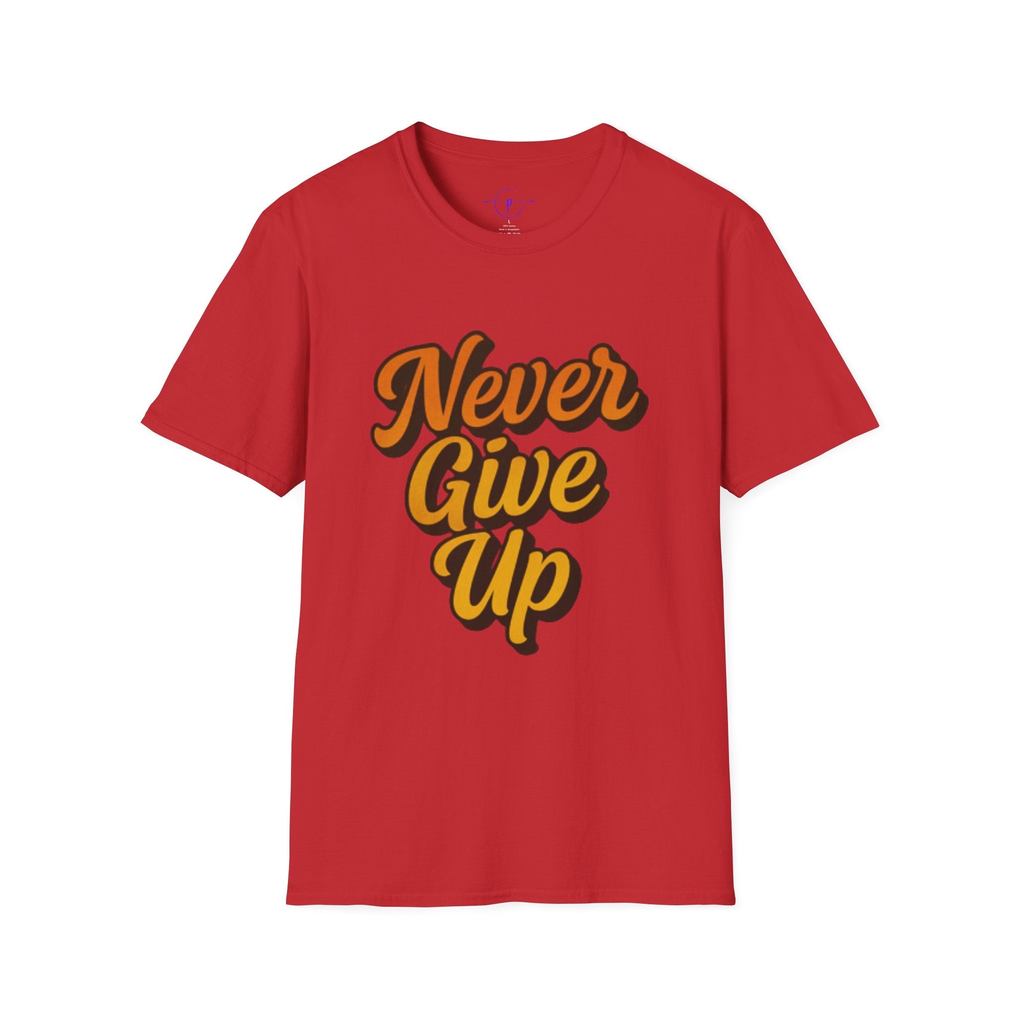 Inspirational Unisex Softstyle T-Shirt | Never Give Up Tee, Motivational Shirt, Gift for Him/Her, Casual Wear, Positive Vibes